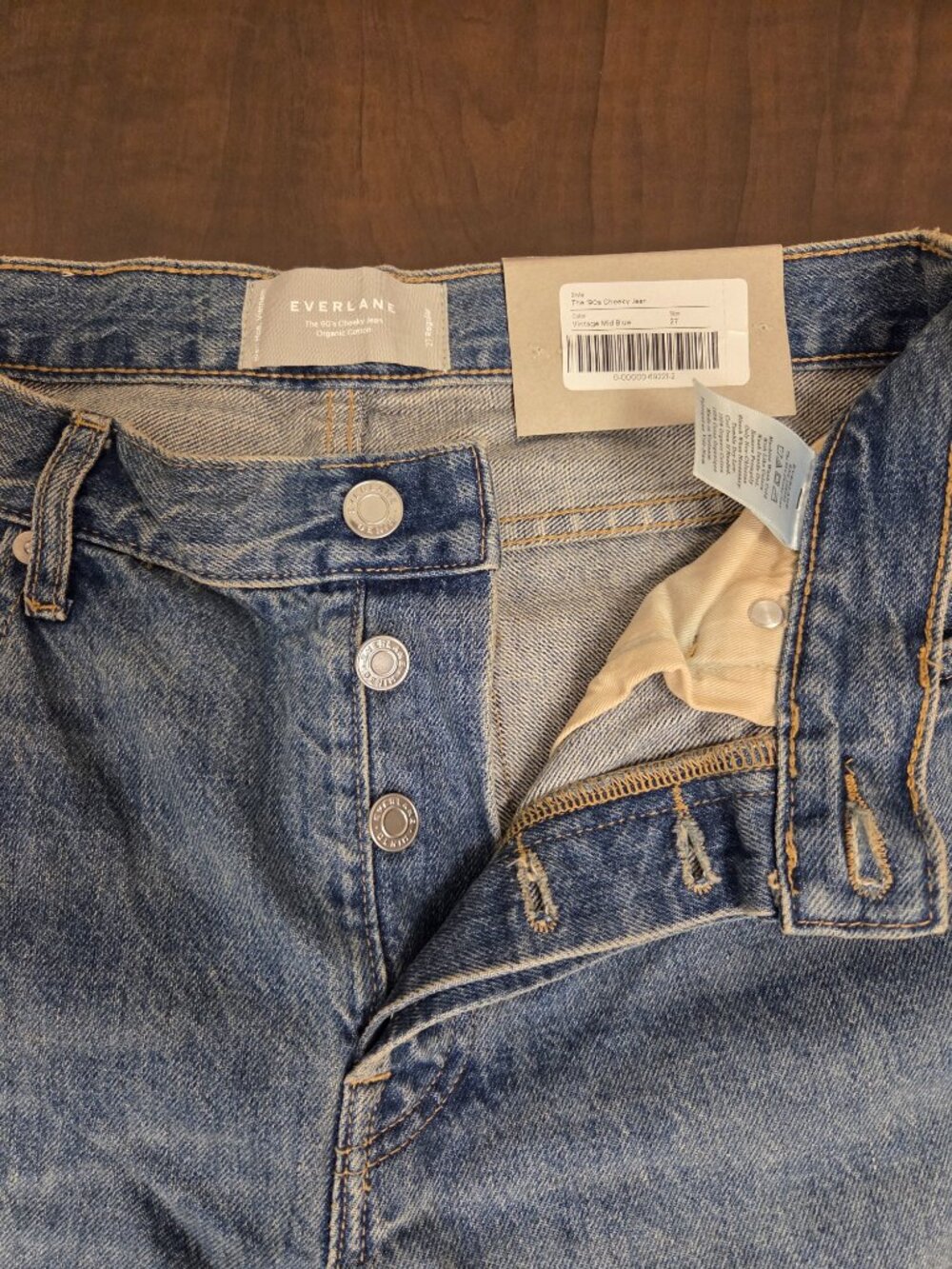NWT Everlane: The 90's Cheeky Jeans, High-rise, Size 27 Regular, Blue - Picture 9 of 16